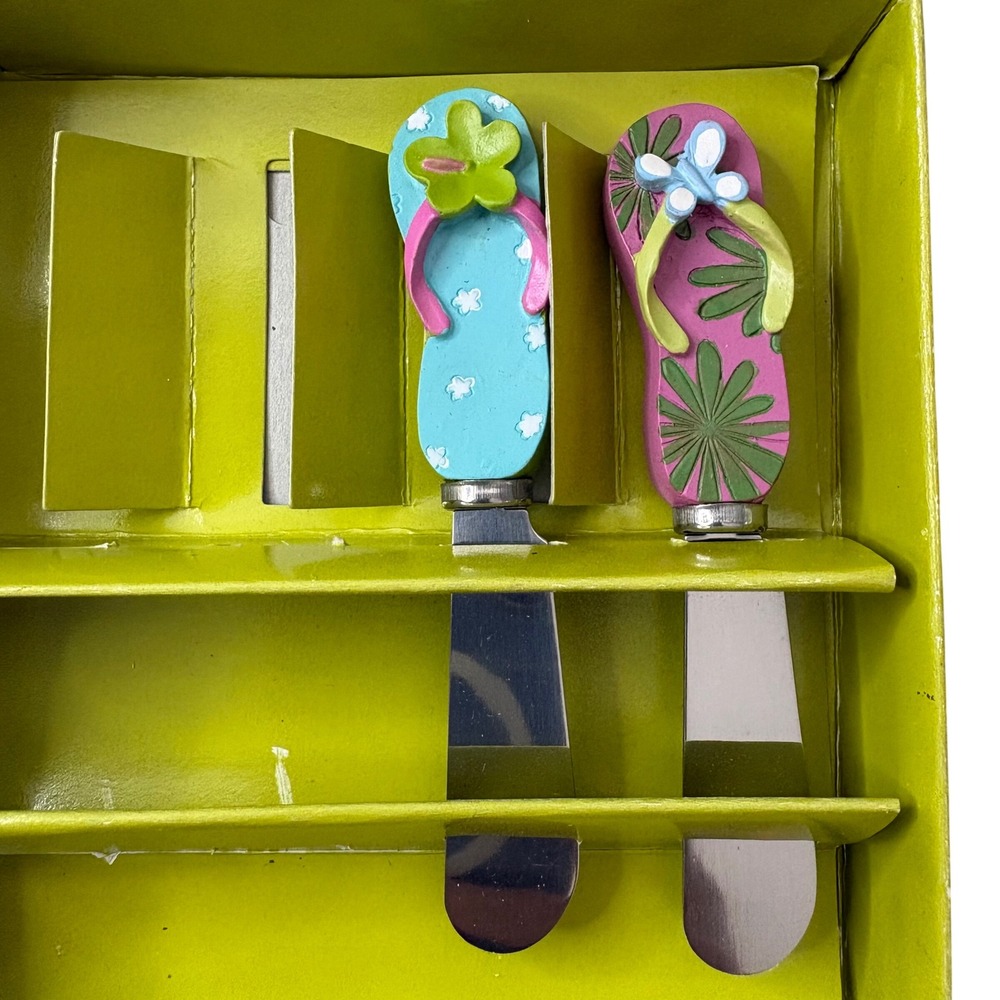 Boston Warehouse Flip Flops Spreader Set of‎ 2 Stainless Steel Tropical 52910